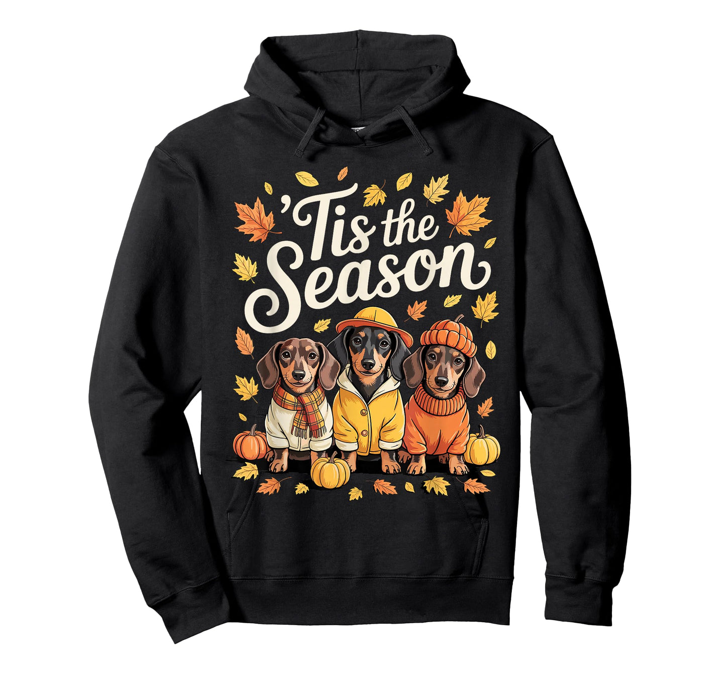 Tis The Season Dachshund Fall Autumn Pumpkin Wiener Dog T-Shirt