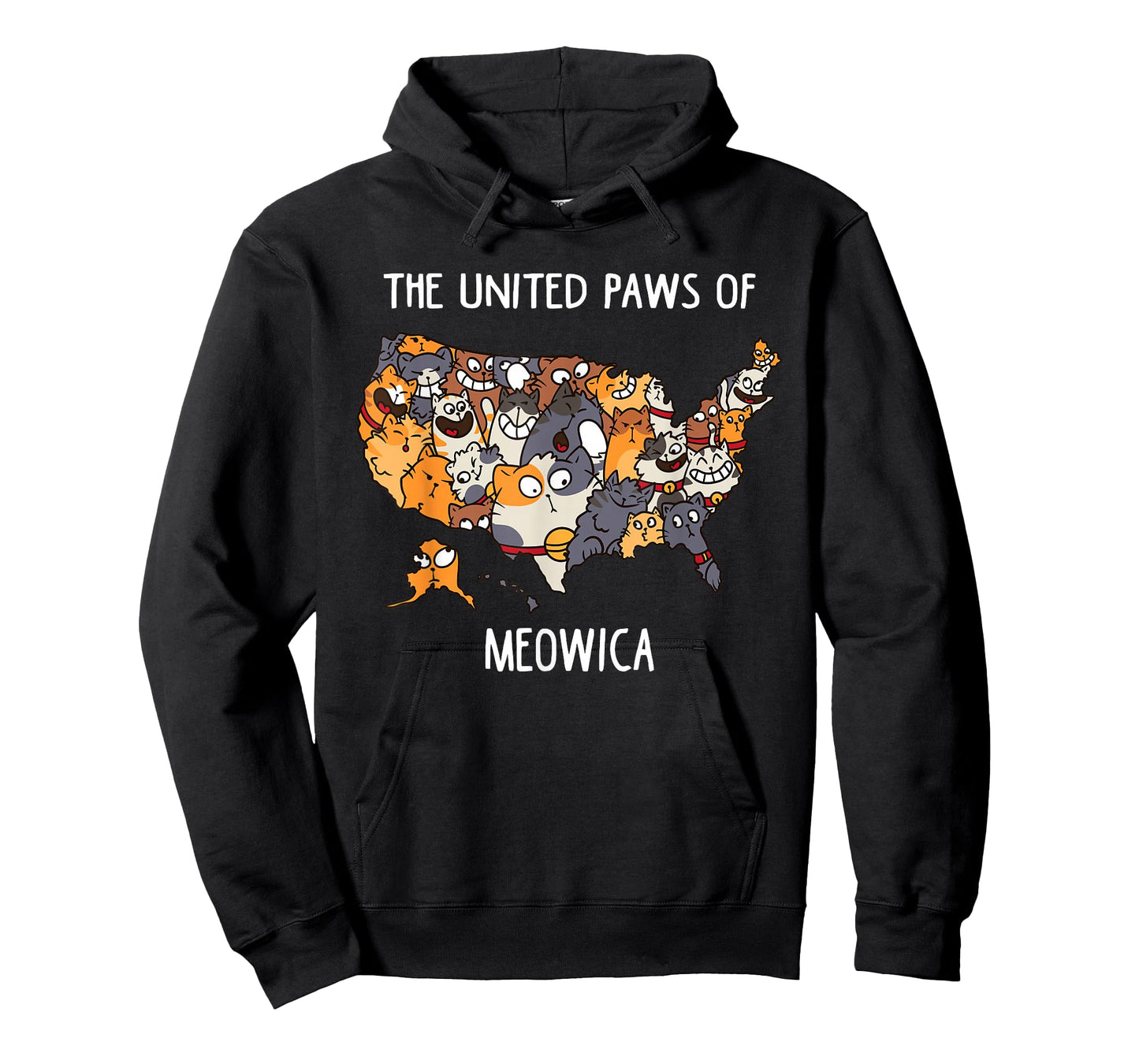 Cat Map of The United States Men Women Kids Funny Cat T-Shirt