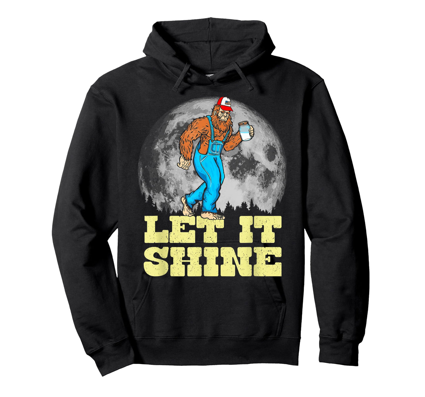 Let It Shine Funny Moonshine Appalachian Bigfoot Overalls T-Shirt