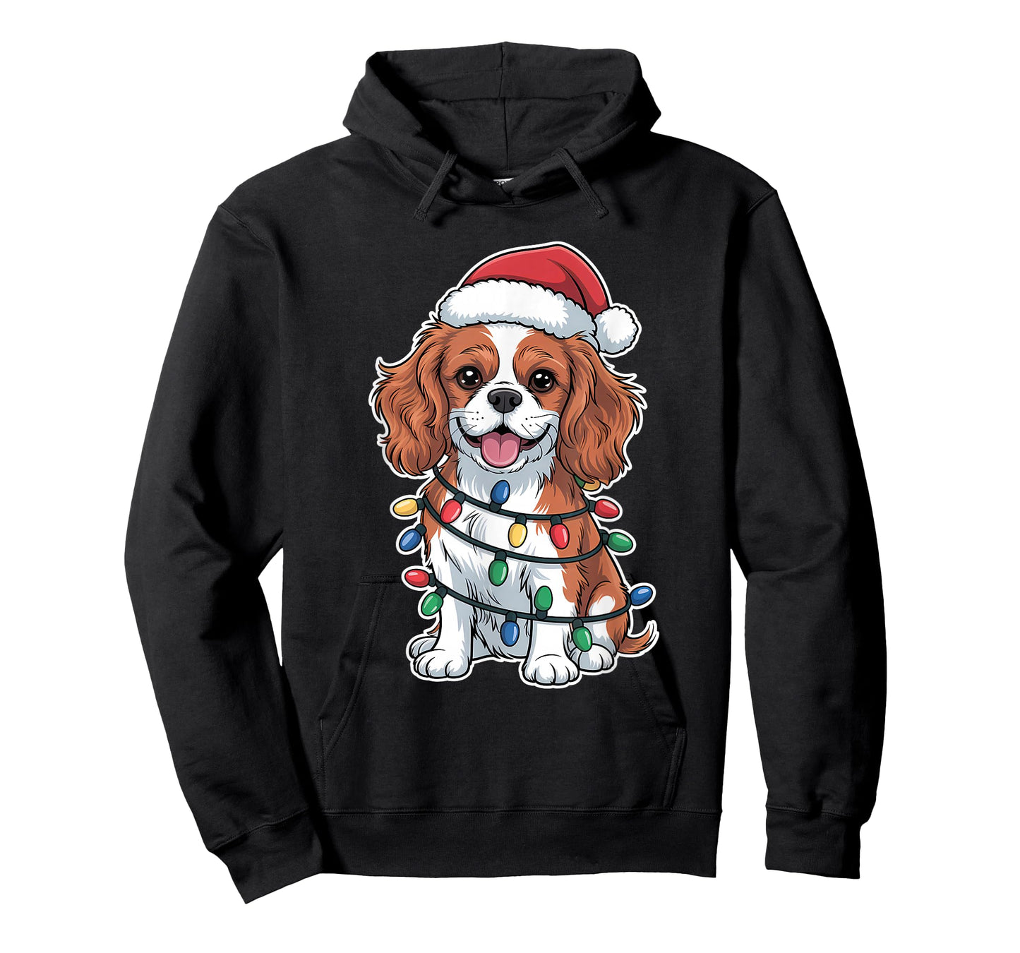 Cavalier King Charles Spaniel Wrapped in Christmas Lights T-Shirt