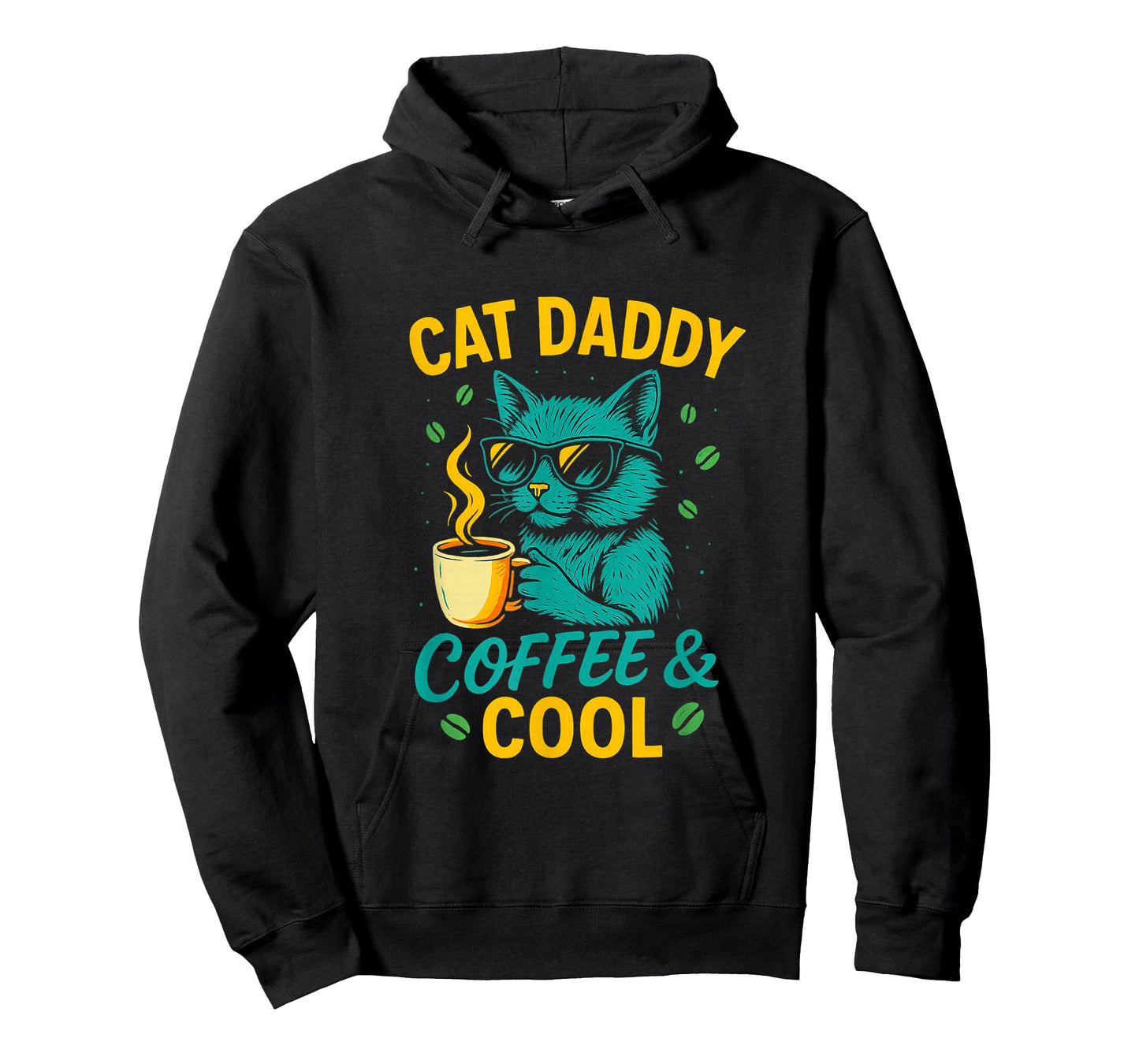 Cool Daddy Funny Coffee Cat Dad Fathers Day T-Shirt