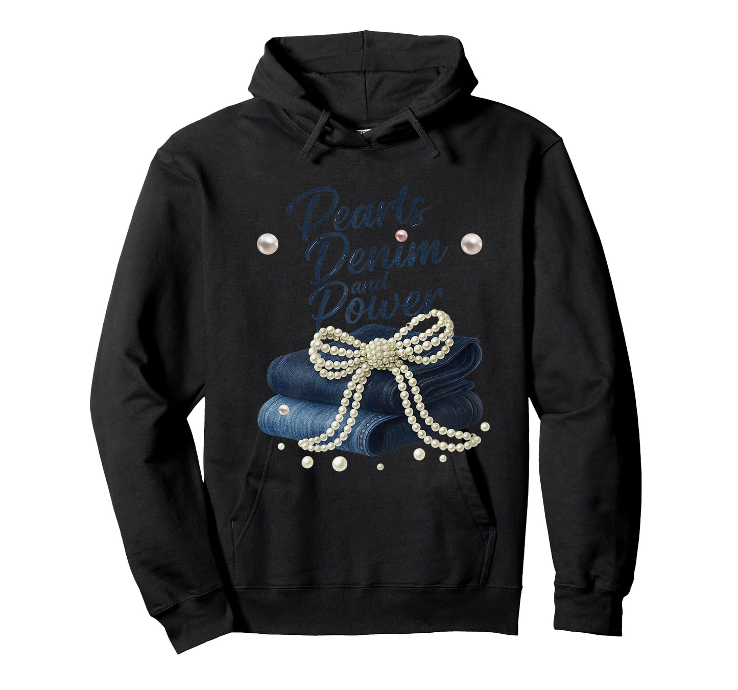 Pearls Denim and Power Coquette for Ladies Women Skinny Jean T-Shirt