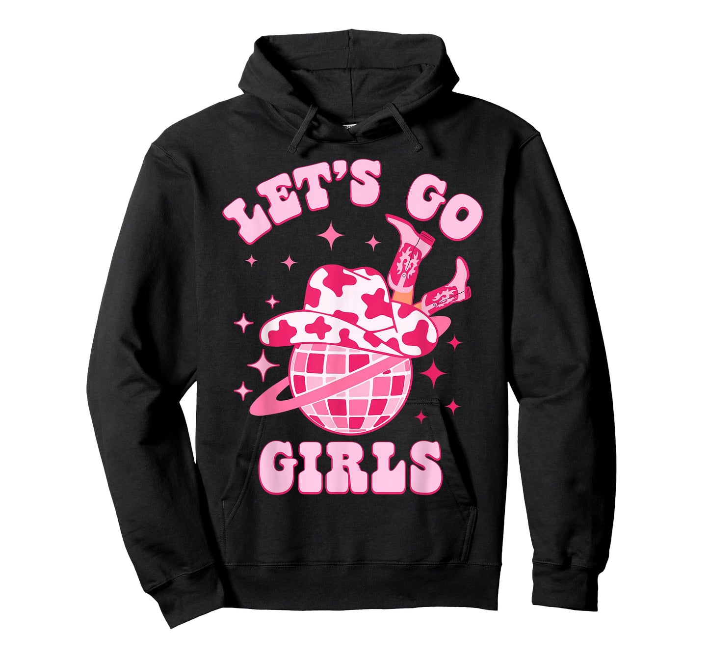 Let's Go Girls Western Cowgirl Groovy Bachelorette Party T-Shirt