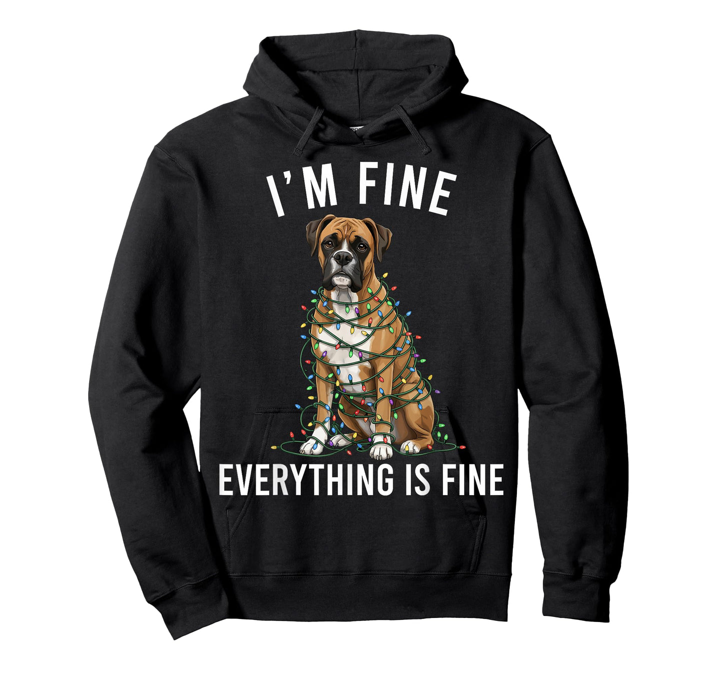 Boxer Dog Christmas I'm Fine Everything is Fine T-Shirt
