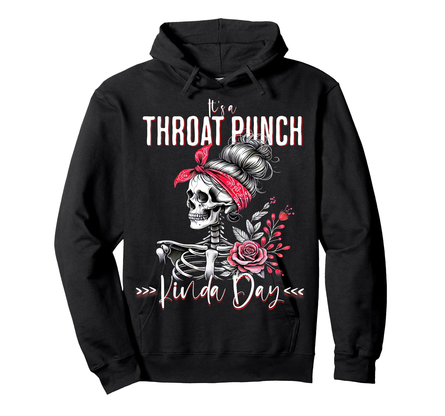 It's A Throat Punch Kind Of Day Skeleton Floral Women's T-Shirt
