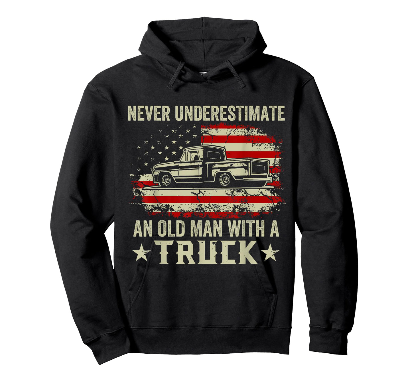 Vintage Retro Never Underestimate An Old Man With A Truck T-Shirt