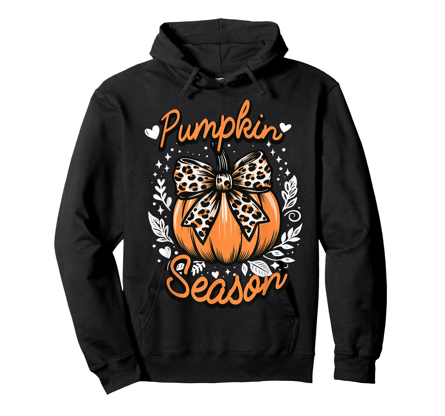 Coquette Bow Pumpkin Season Autumn Fall Leaves Thanksgiving T-Shirt