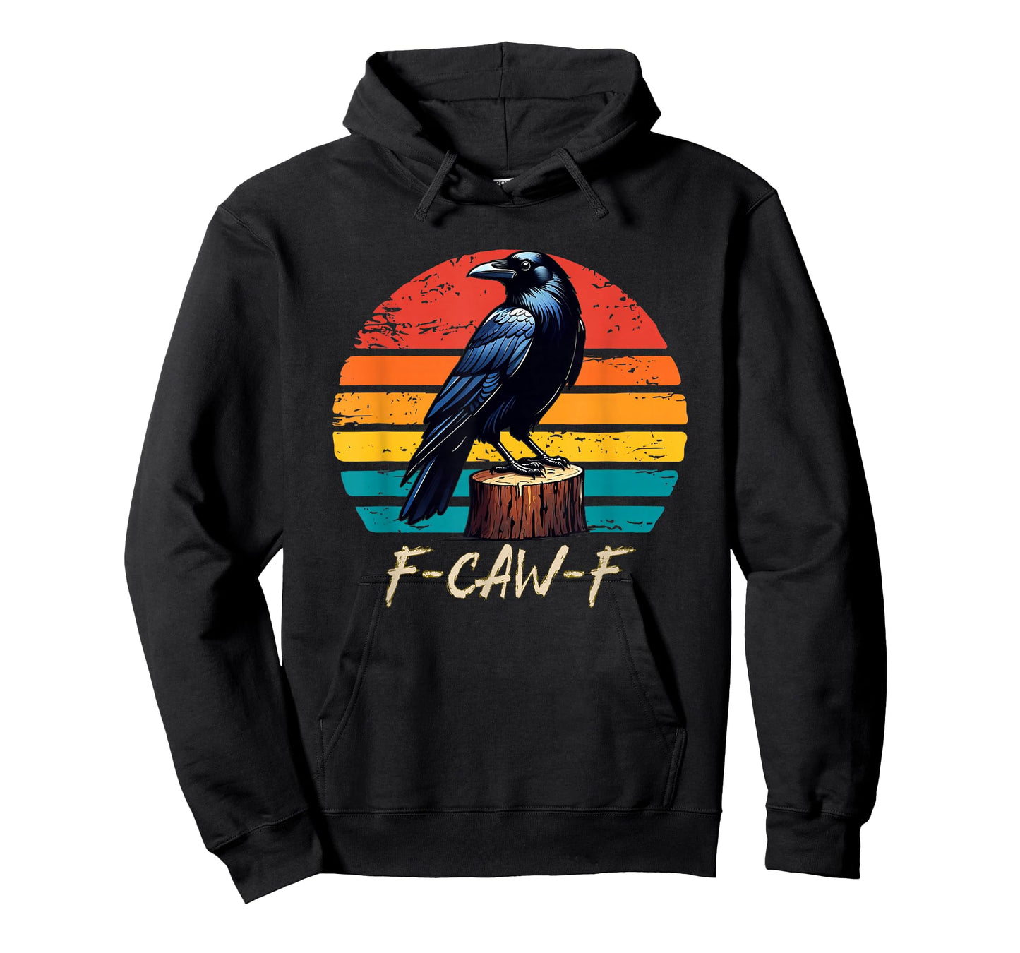 Vintage Retro Halloween F Caw F F-Caw-F Crow Graphic Humor T-Shirt