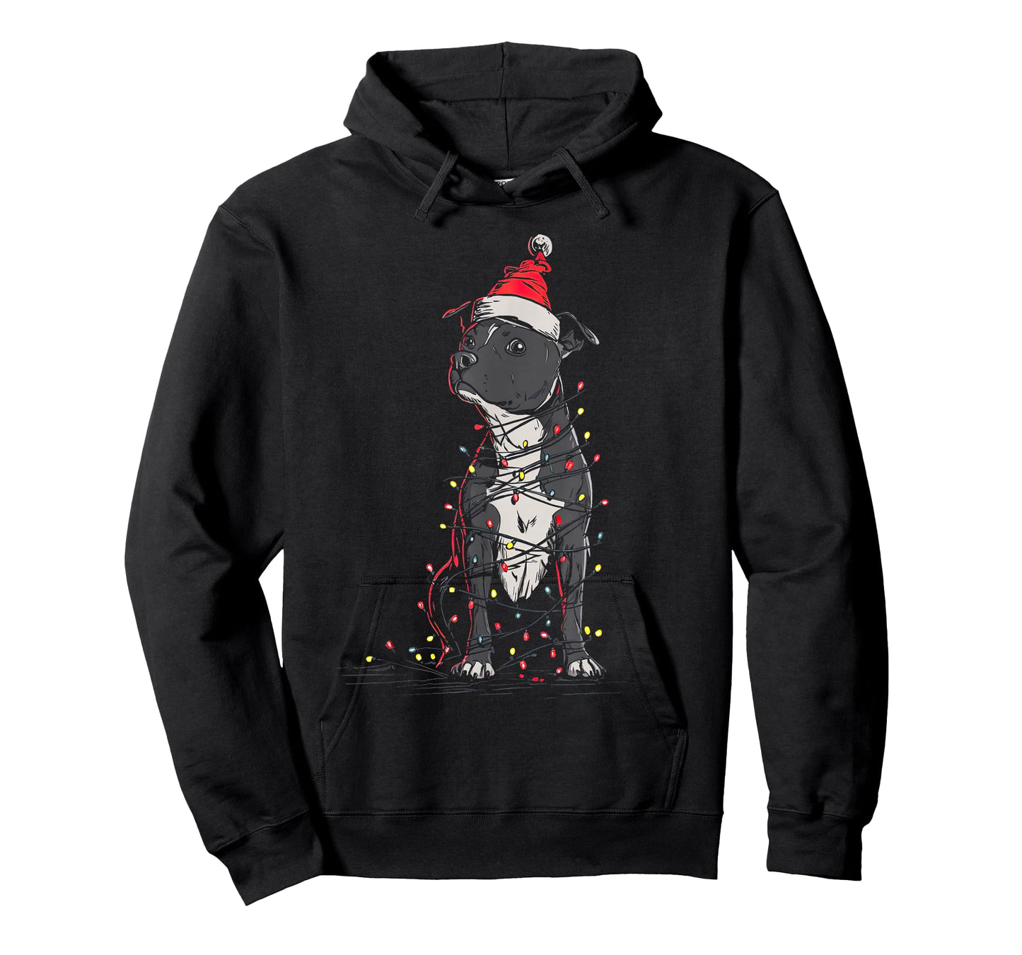 Staffordshire Bull Terrier Christmas Graphics Dog Lights T-Shirt