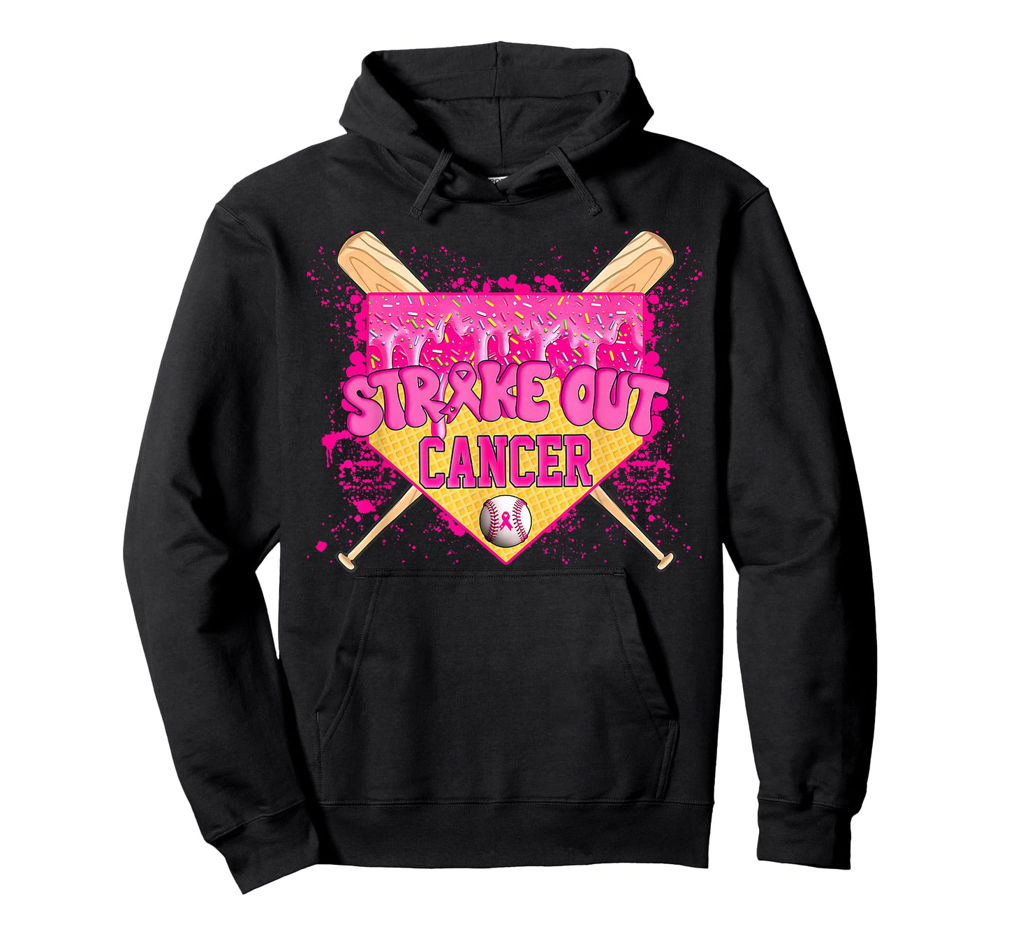 Strike Out Breast Cancer Warrior Baseball Drip Home Plate T-Shirt