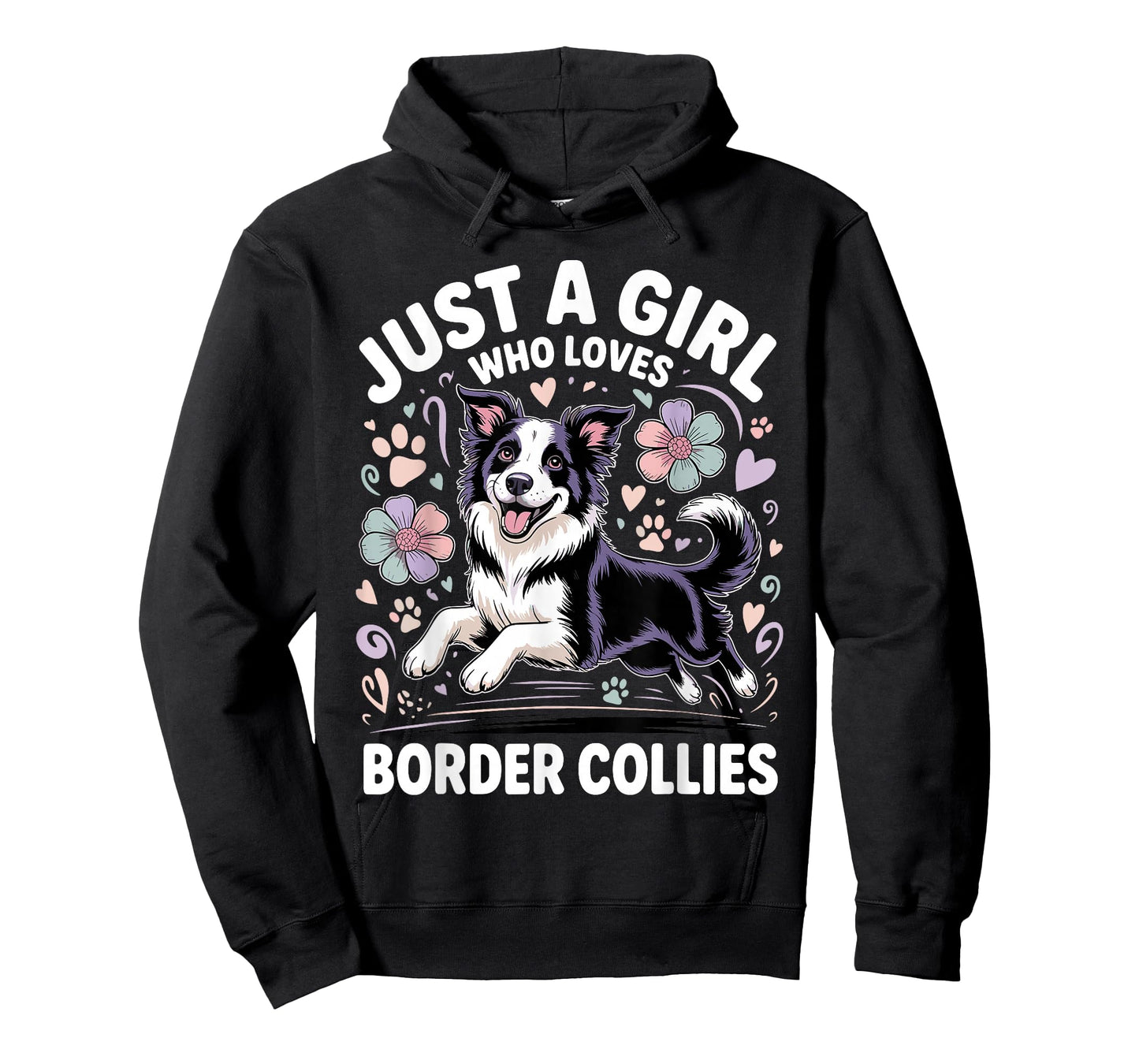 Funny Border Collie Art for Girls Women Kids Border Collie T-Shirt