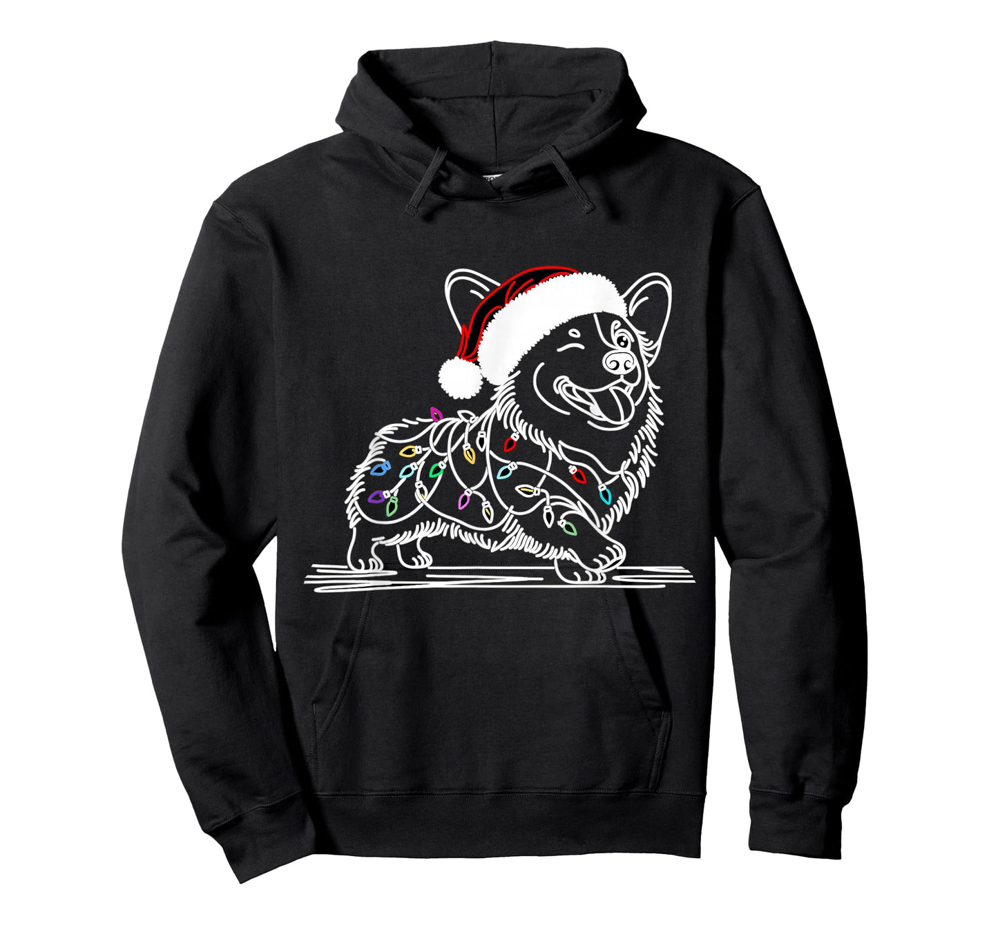 Corgi Santa Christmas Tree Lights, Funny Ugly Pajamas Women T-Shirt