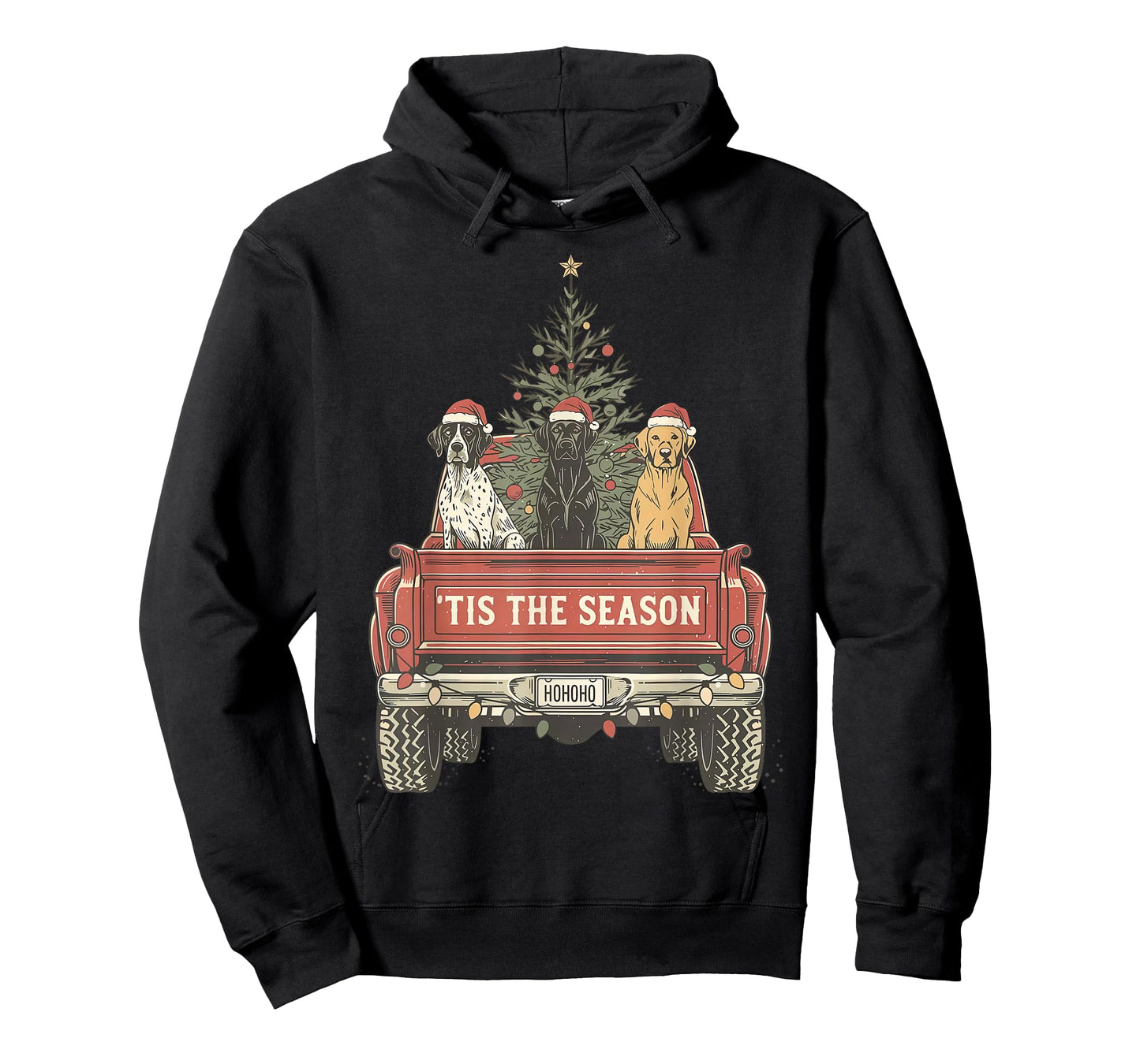 Tis The Season Hunting Dogs Car Truck Christmas Tree Holiday T-Shirt