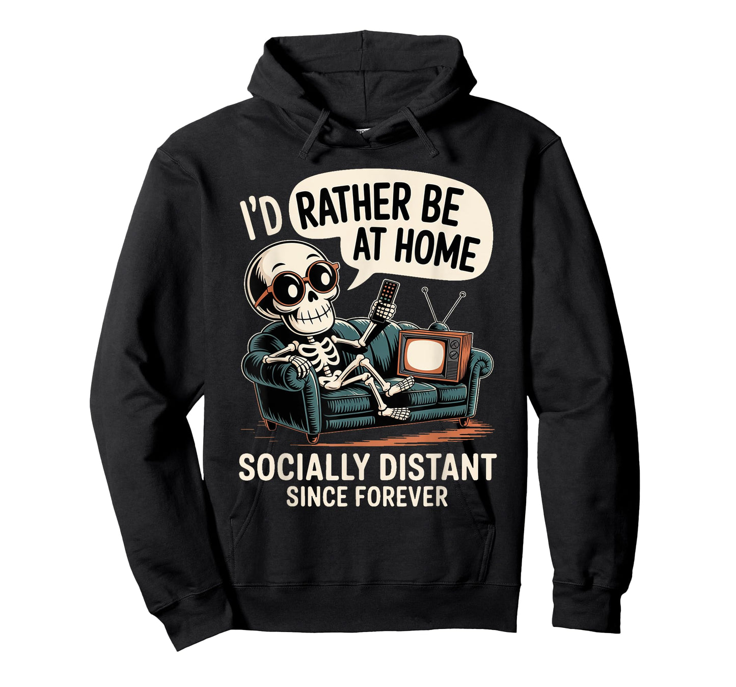 Rather Be Home Funny Sarcastic Skeleton Halloween T-Shirt