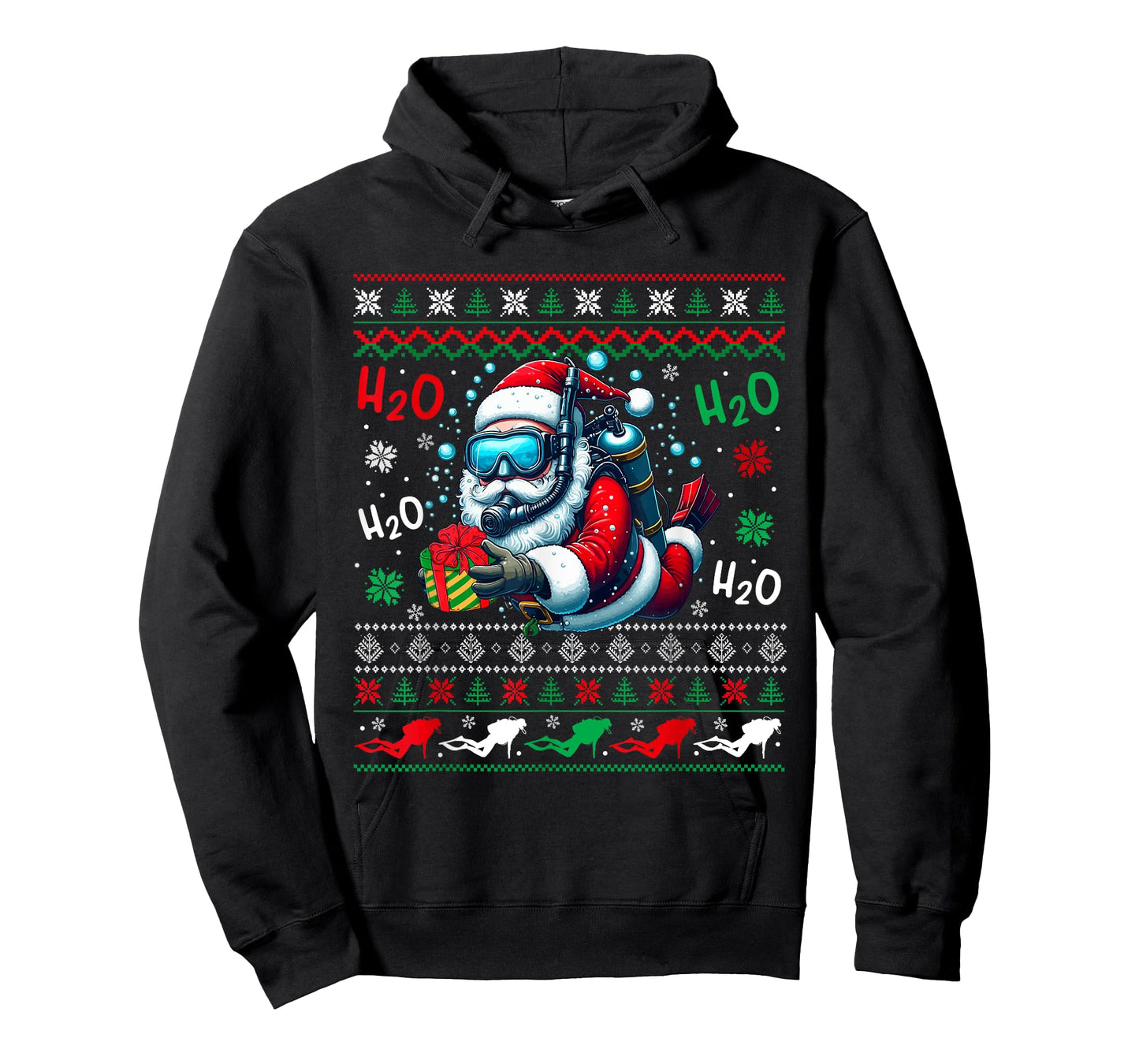 Christmas Sweater Santa Scuba Diving Scuba Diver Lover T-Shirt