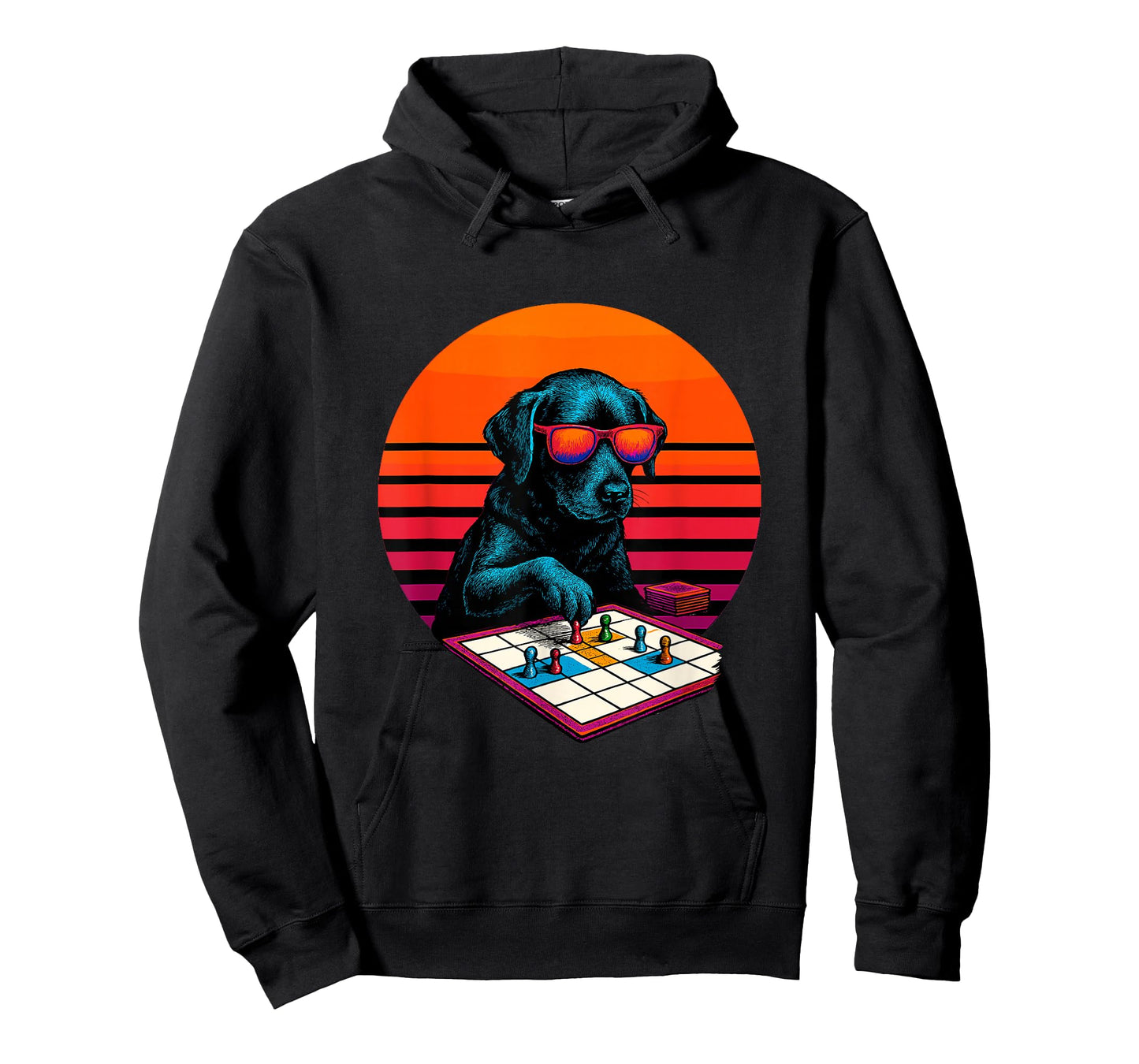 Retro Dog with Board Games Playing Tabletop Gamer T-Shirt