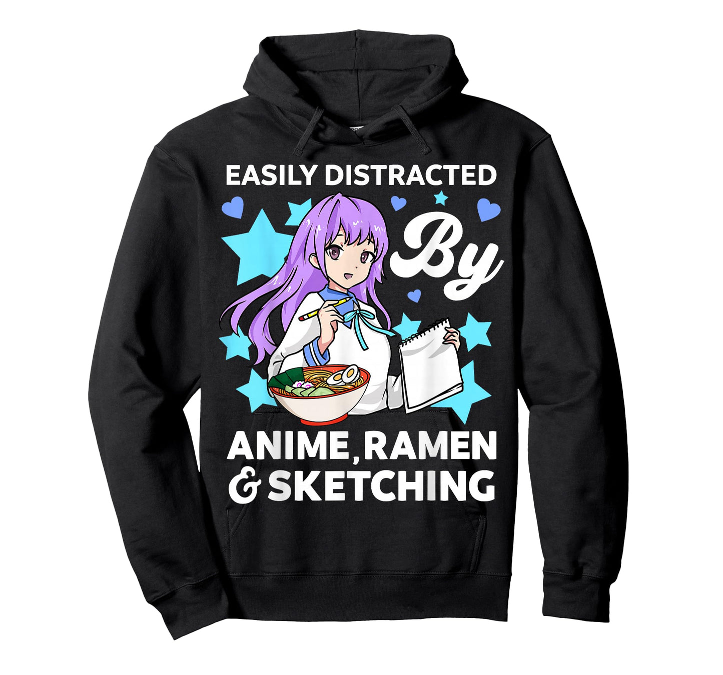 Easily Distracted By Anime Ramen and Sketching Drawing Art T-Shirt
