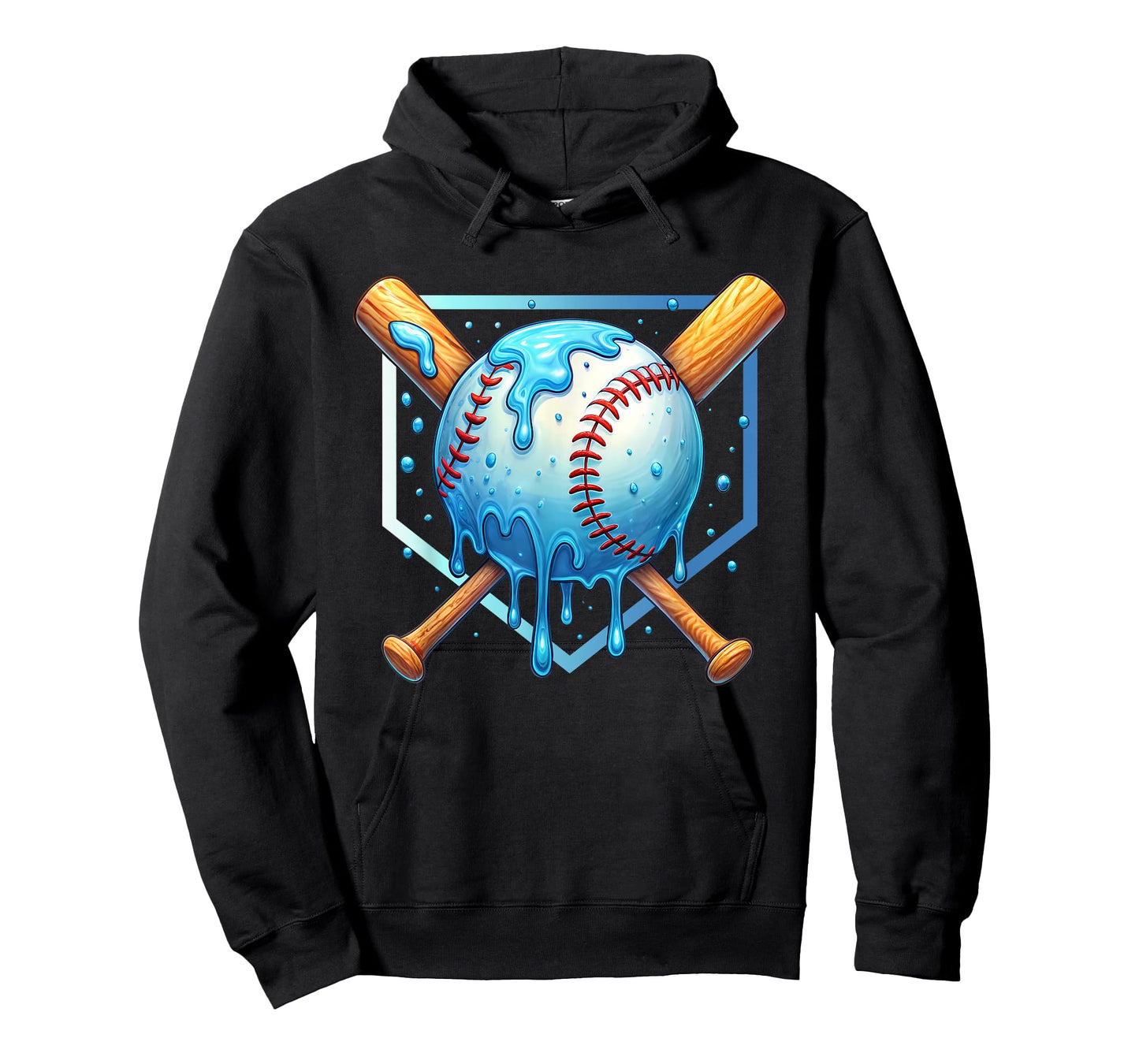 Baseball Dripping Ice Cream Drip Youth Boys Baseball T-Shirt