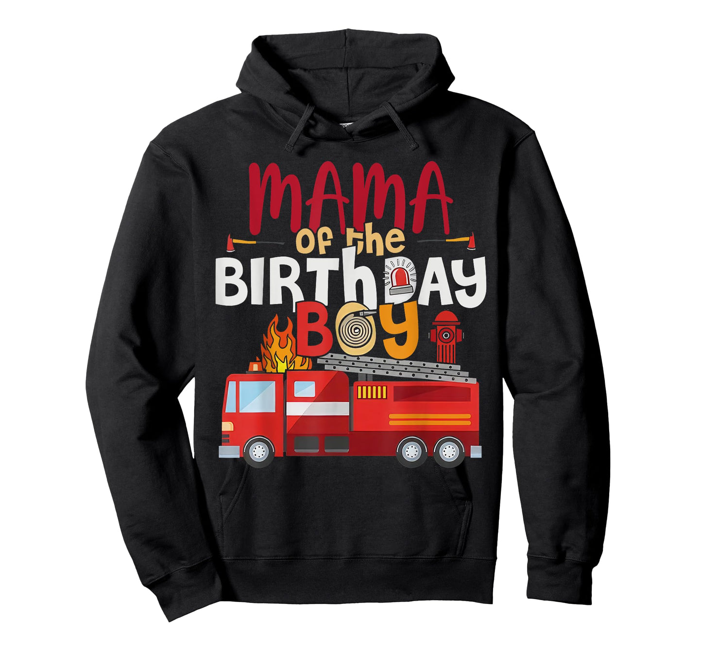 Mama Of The Birthday Boy Fire Truck Firefighter Party T-Shirt