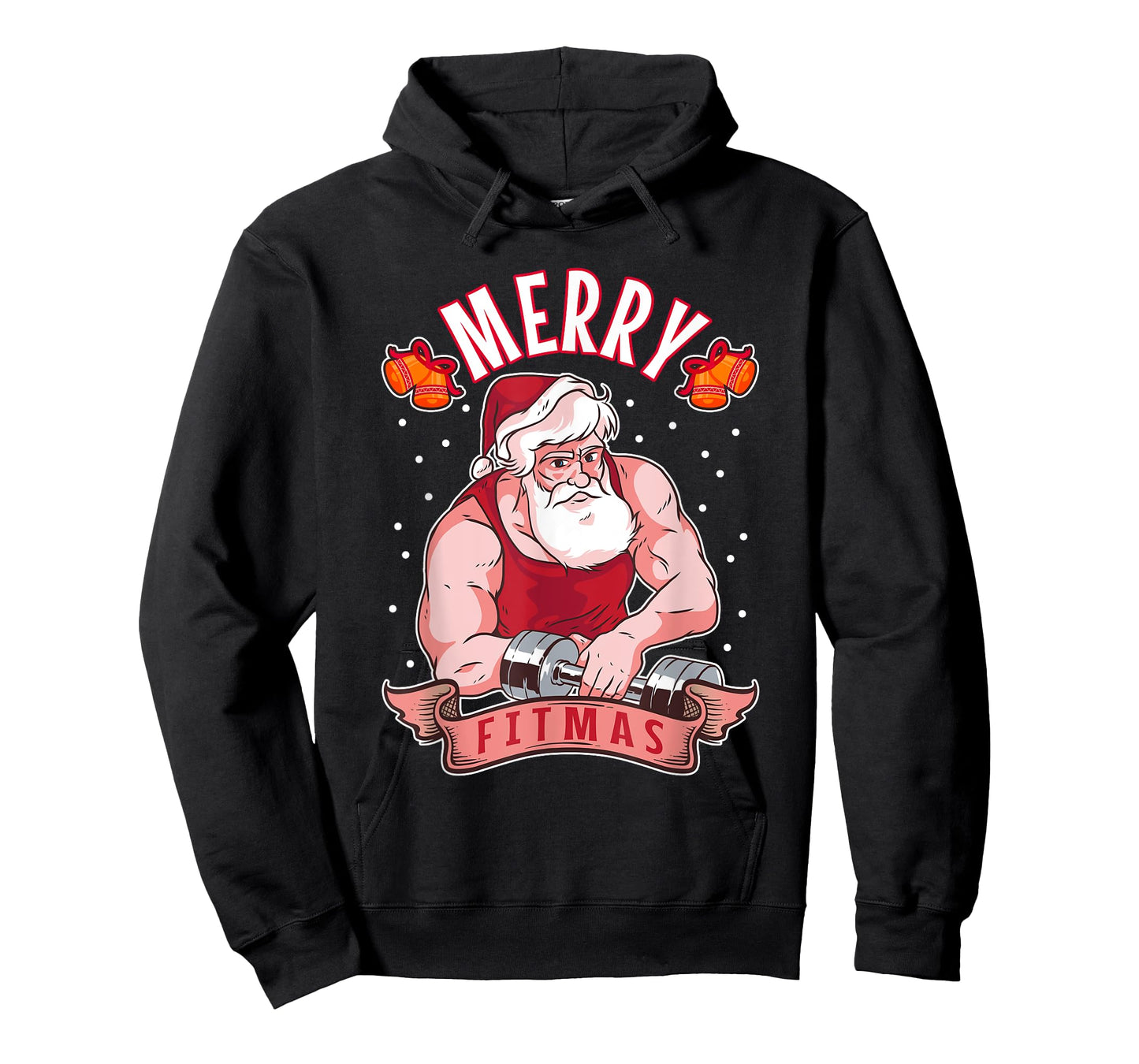 Fitness Christmas exercise fit barbell gym cool Santa Claus T-Shirt
