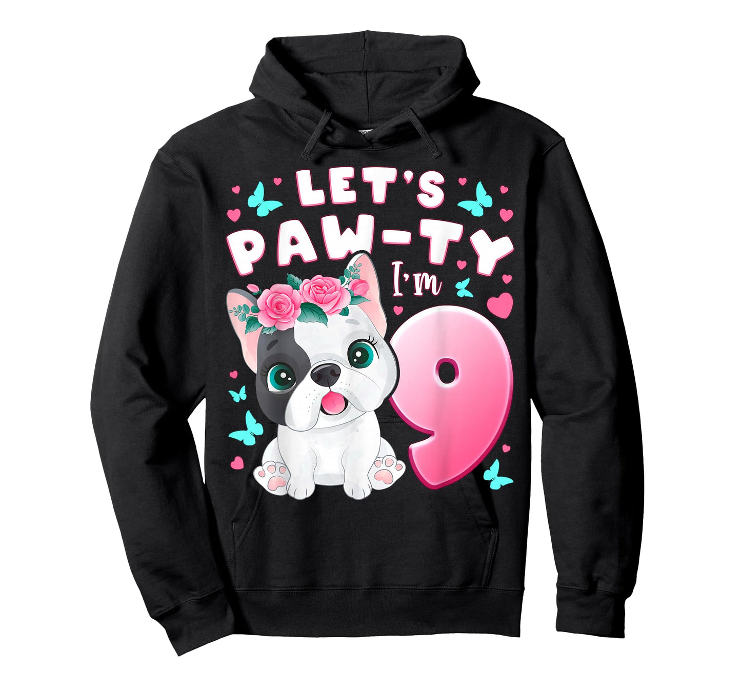9th Birthday Girl 9 Years Dog Puppy Number 9 T-Shirt