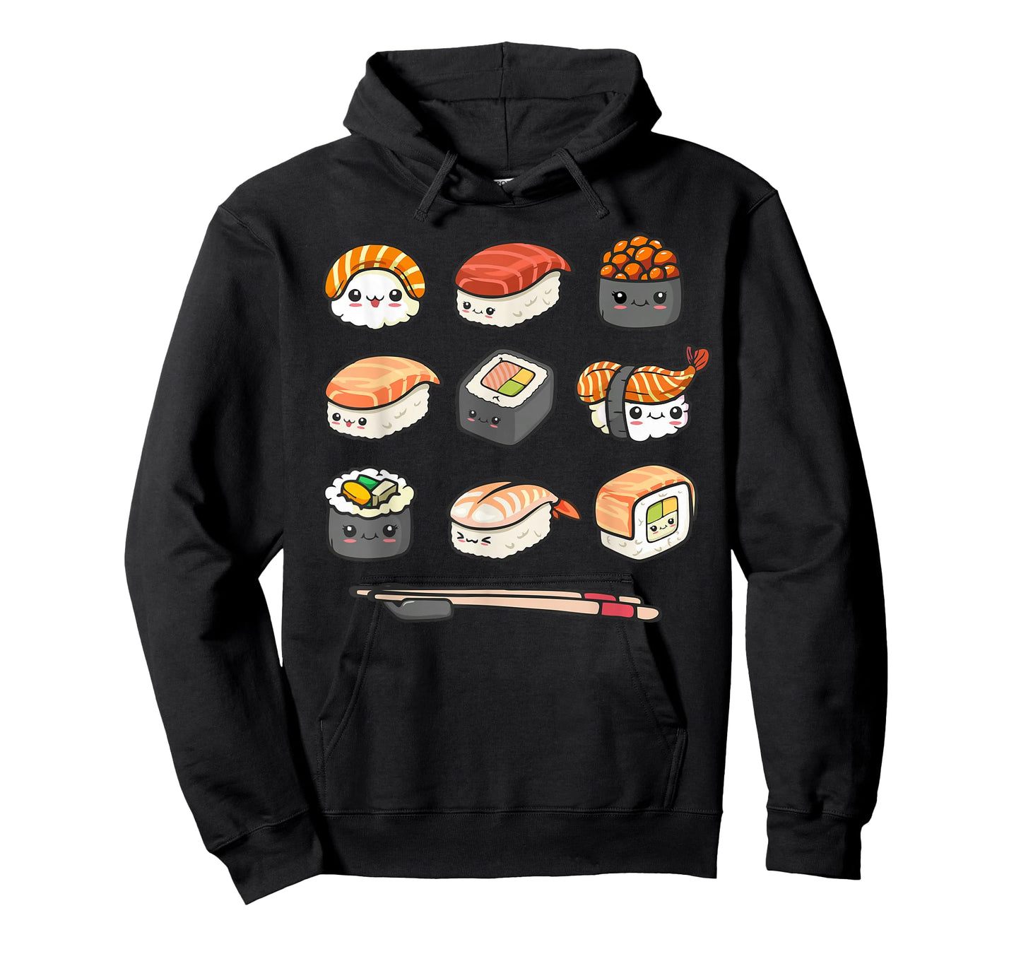 Happy Sushi Anime Kawaii Set Japanese Food Lover Otaku Manga T-Shirt