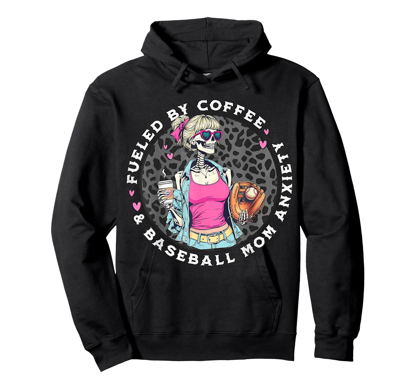 Fueled by Iced Coffee and Baseball Mom Anxiety Coffee Lover T-Shirt