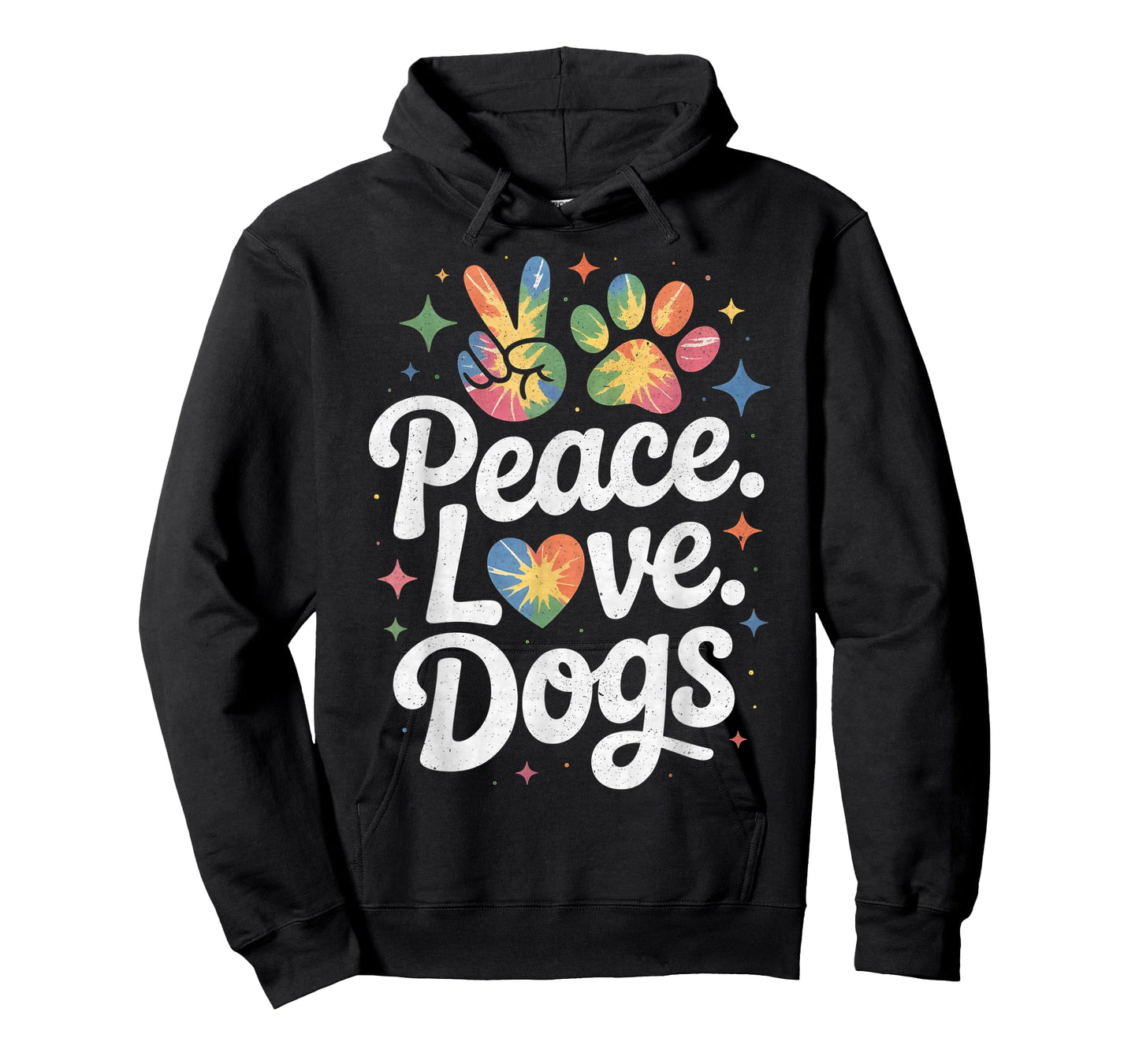 Peace Love Dogs Tie Dye Dog Lover Rescue Puppy T-Shirt