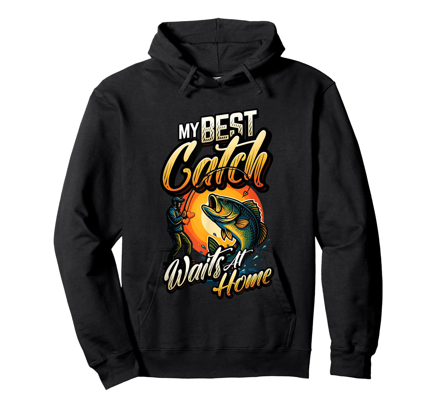 My Best Catch Waits at Home Funny Husband Fishing T-Shirt