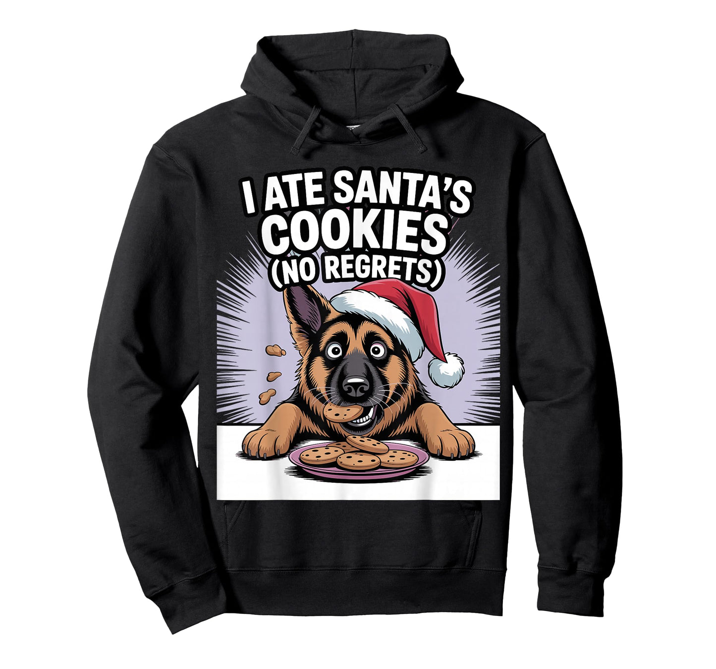I Ate Santas Cookies Puppy Funny Christmas German Shepherd T-Shirt