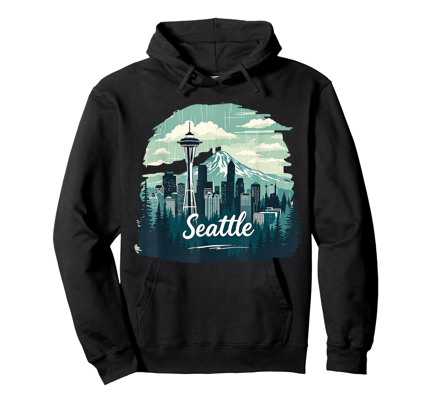 Seattle Skyline Vintage Seattle Washington Cityscape T-Shirt