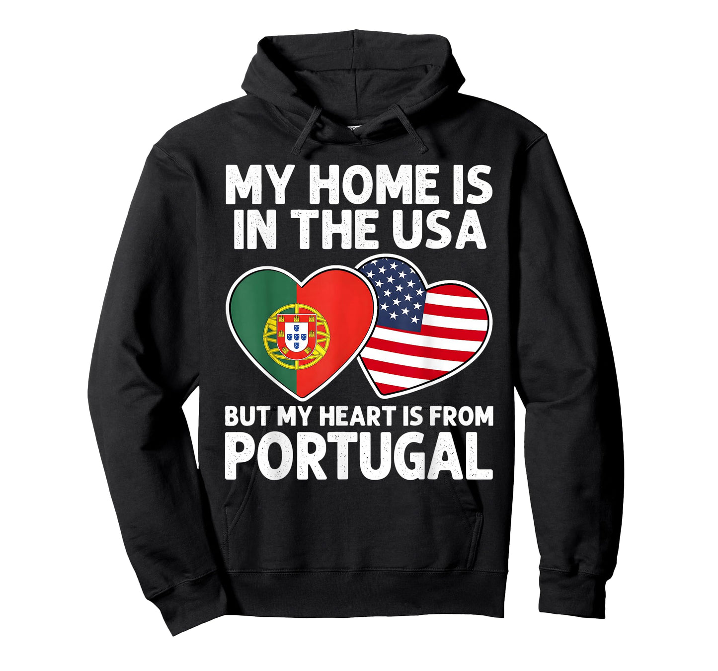 My Home USA My Heart Portugal Portuguese American Pride Flag T-Shirt