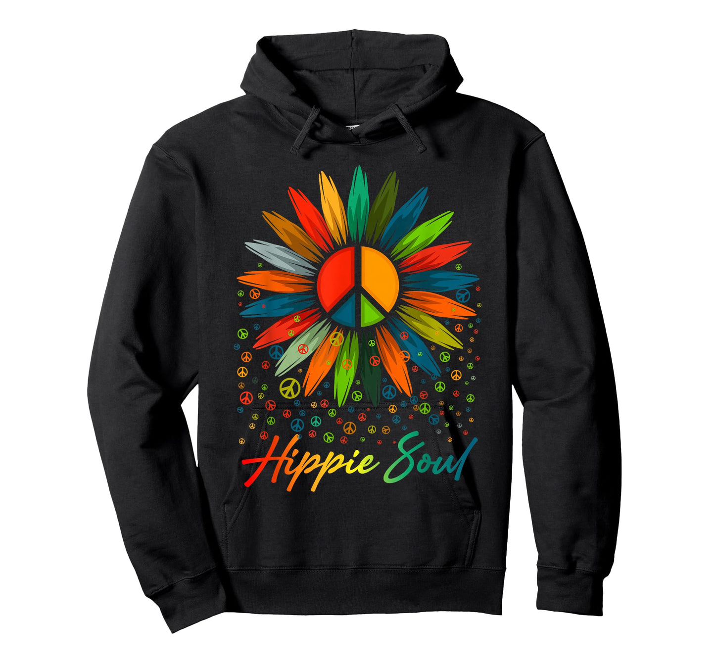 Hippie Soul Funny Peace Sign Daisy Flower Hippies Art Lovers T-Shirt