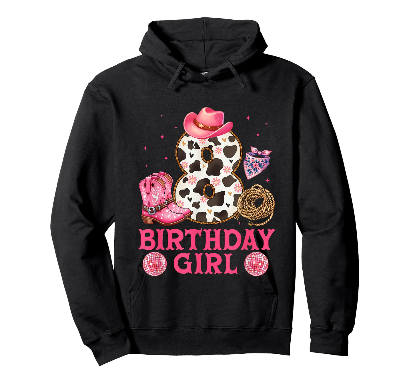 Cowgirl Birthday Girl 8 Years Old Western 8th birthday girl T-Shirt