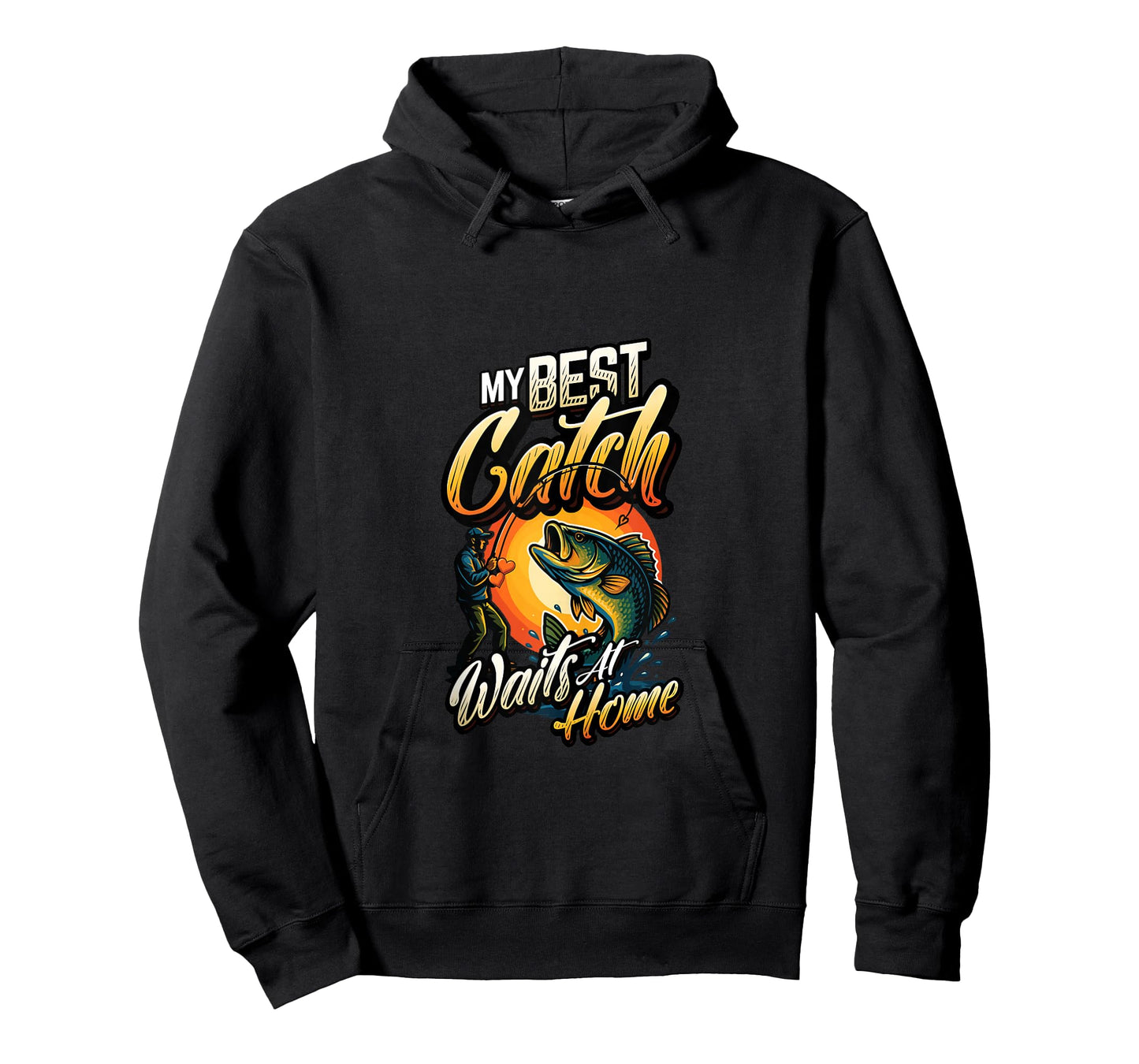 My Best Catch Waits at Home Funny Husband Fishing Tank Top