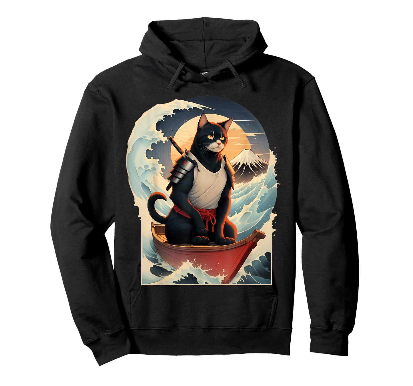 Japanese Samurai Cat Men Women Girls Kids T-Shirt