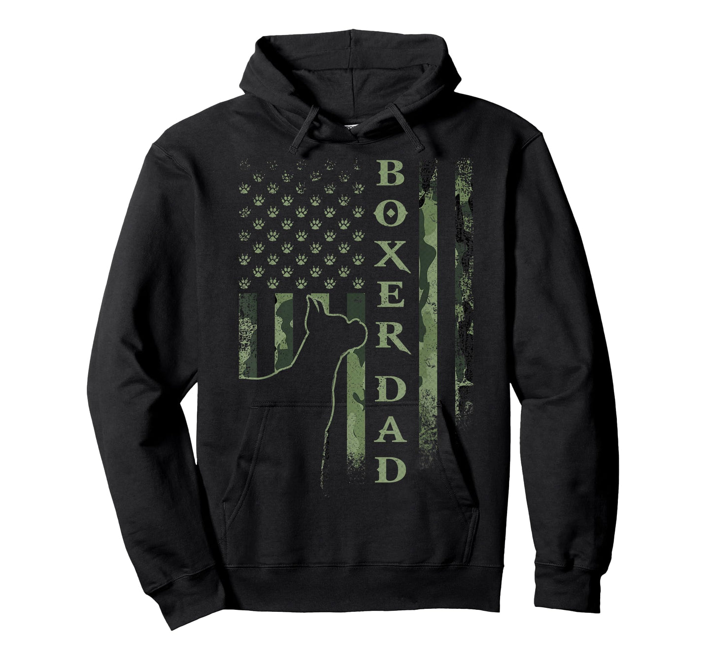 Vintage USA American Camo Flag Proud Boxer Dad Silhouette T-Shirt
