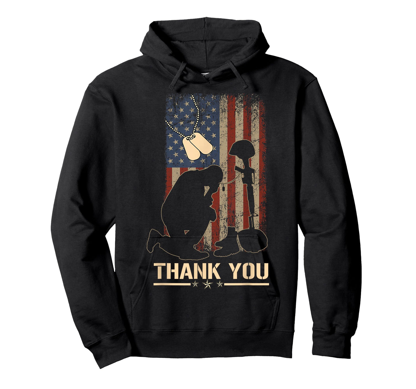 American Flag Thank You Veterans Military Appreciation T-Shirt