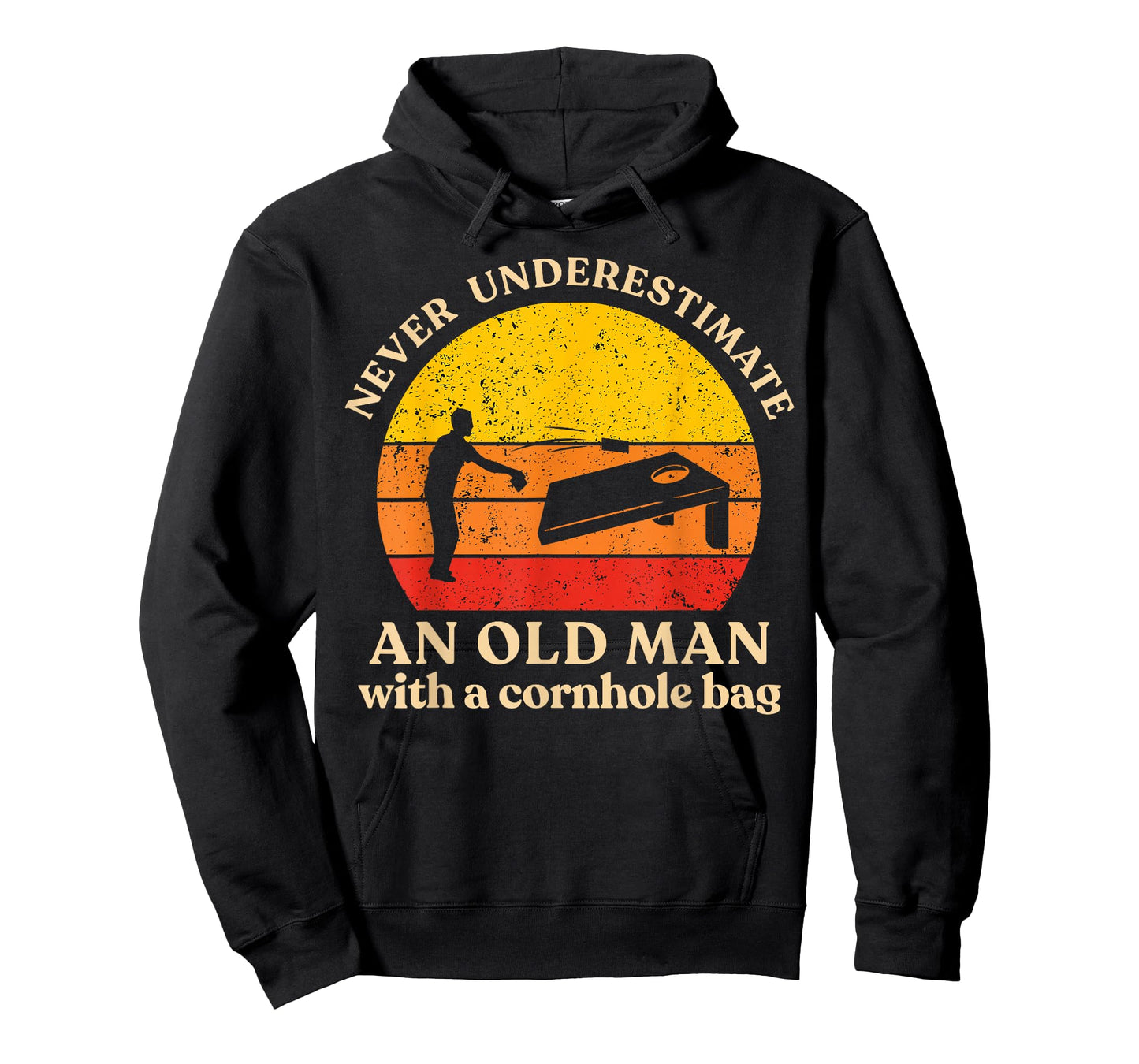 Never Underestimate an Old Man with a Cornhole Bag Cornhole T-Shirt