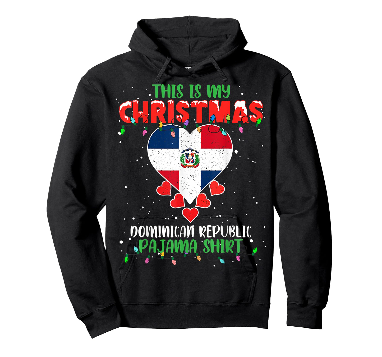 This Is My Christmas Lights Dominican Republic Flag Pajama T-Shirt