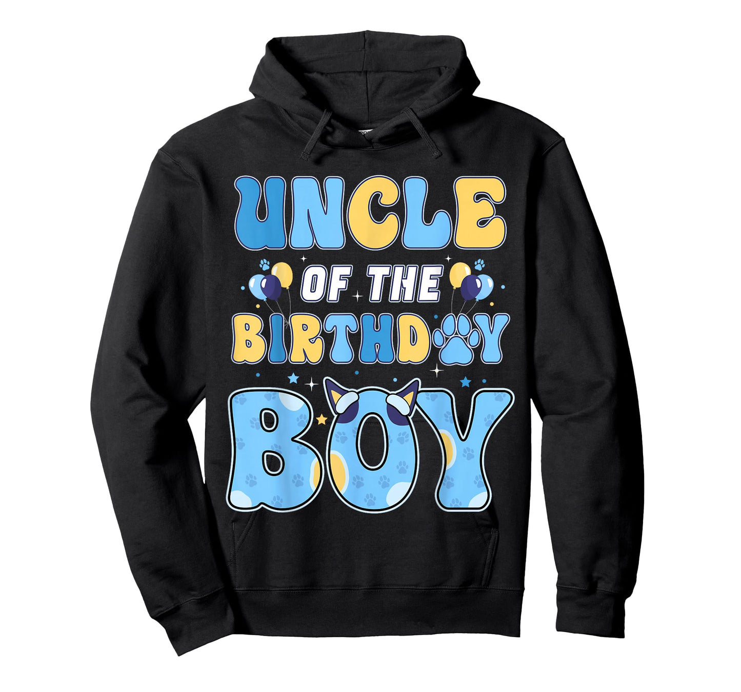 Uncle of The Birthday Boy Family Blue Dog Fun Birthday Party T-Shirt
