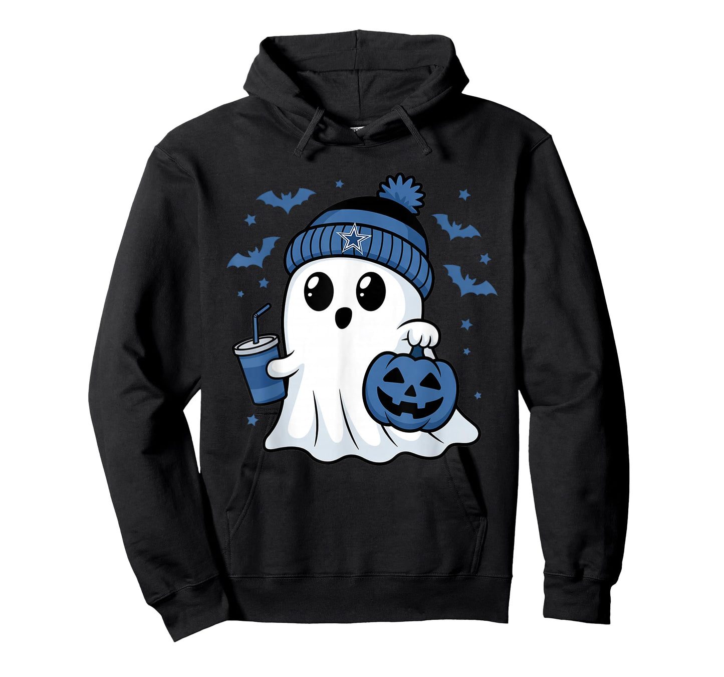 Vintage Dallas Ghost Cute Ghost Halloween Blue Pumpkin T-Shirt
