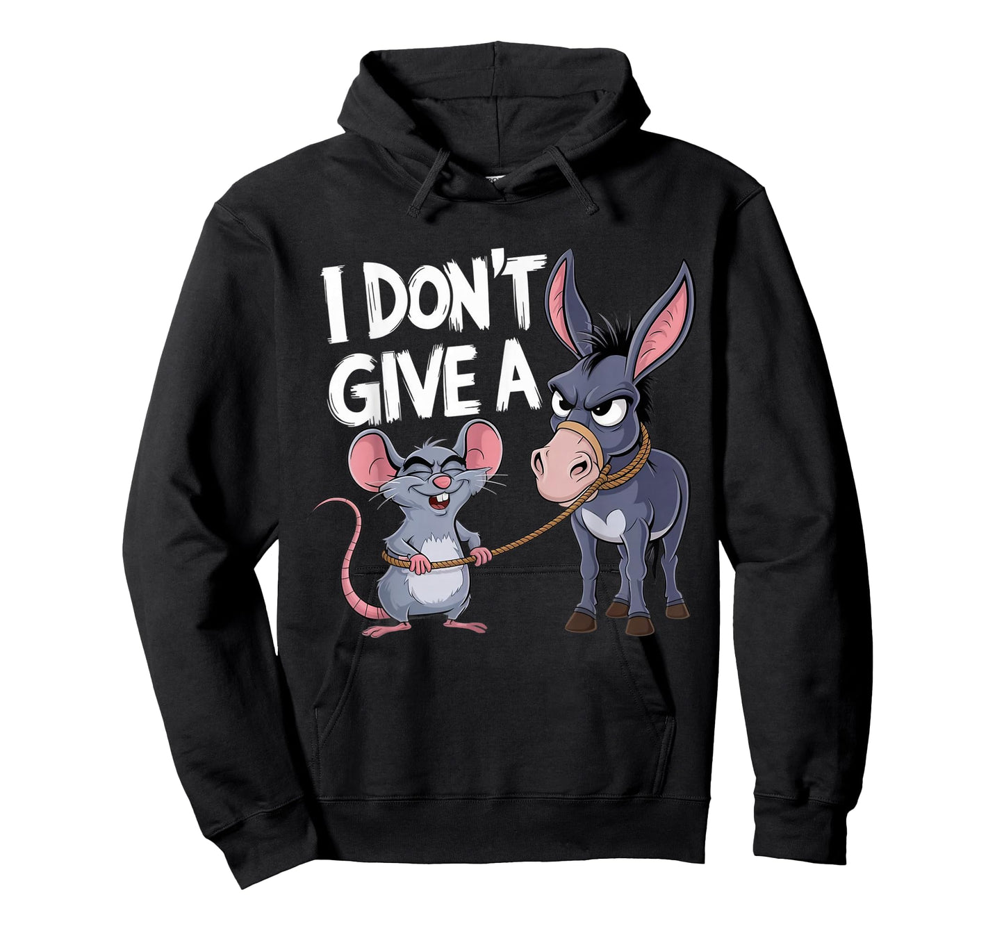 I Don't Give a Rats Donkey Mouse Funny Sarcastic Animal T-Shirt