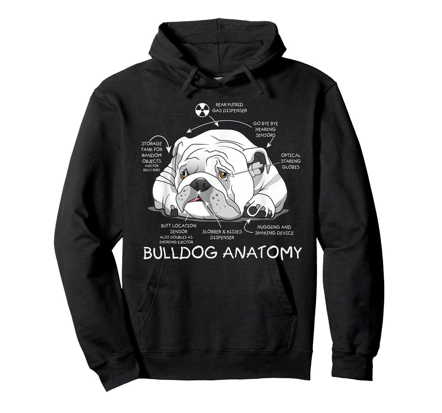 Funny Cute English Bulldog Anatomy Dog Biology Gift T-Shirt Small