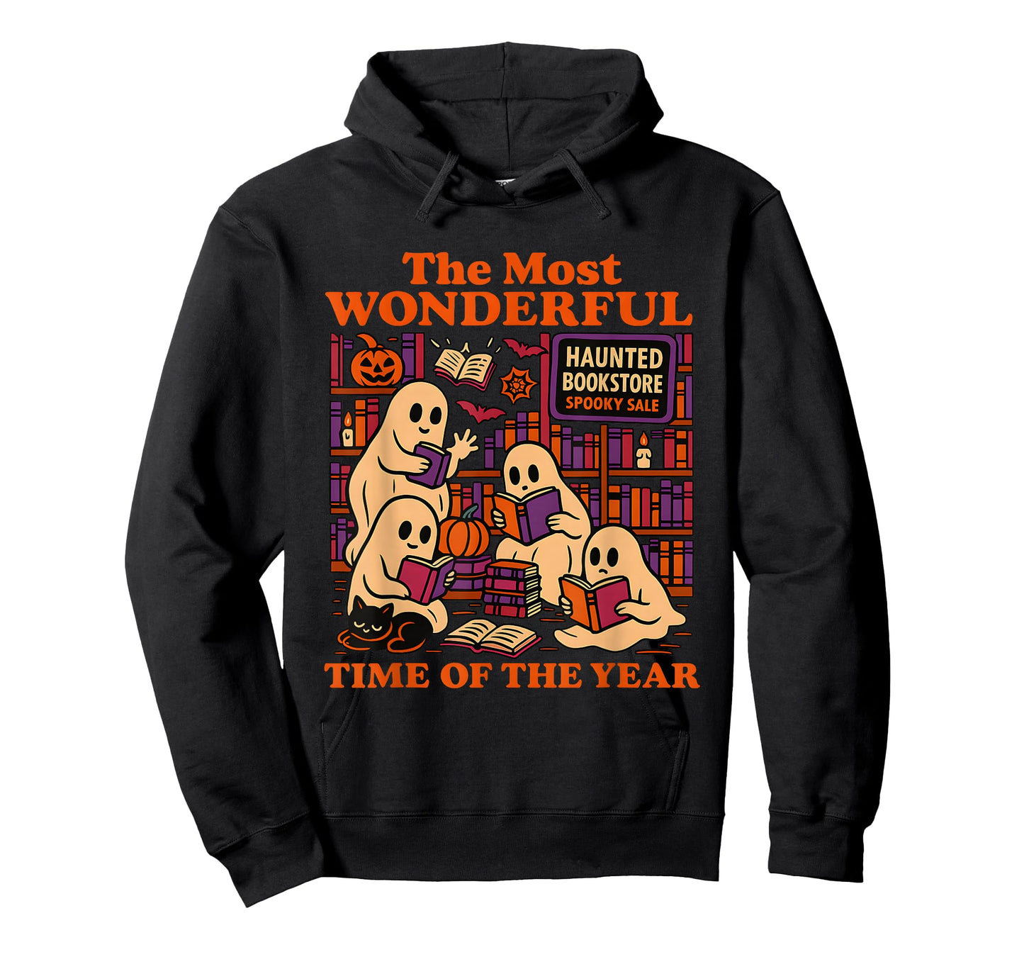 Colorful Ghost Book Club Haunted Bookstore Halloween T-Shirt