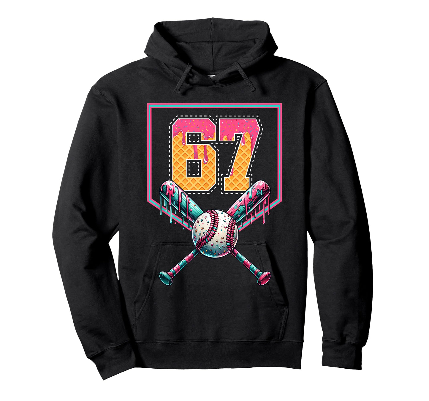 Baseball Drip Number 67 Player Or 67th Birthday T-Shirt