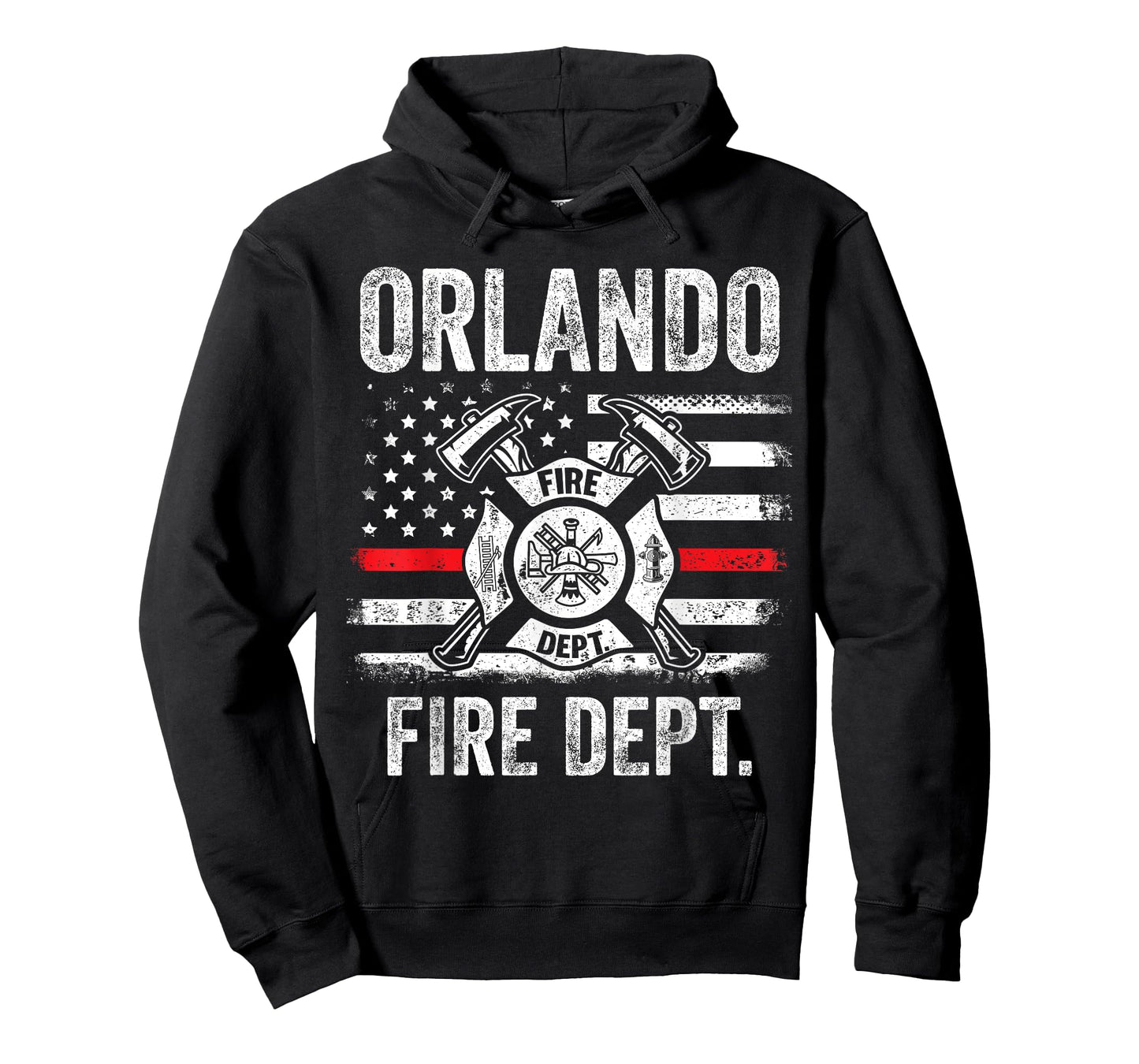 Orlando Florida Fire Department Thin Red Line Fireman T-Shirt