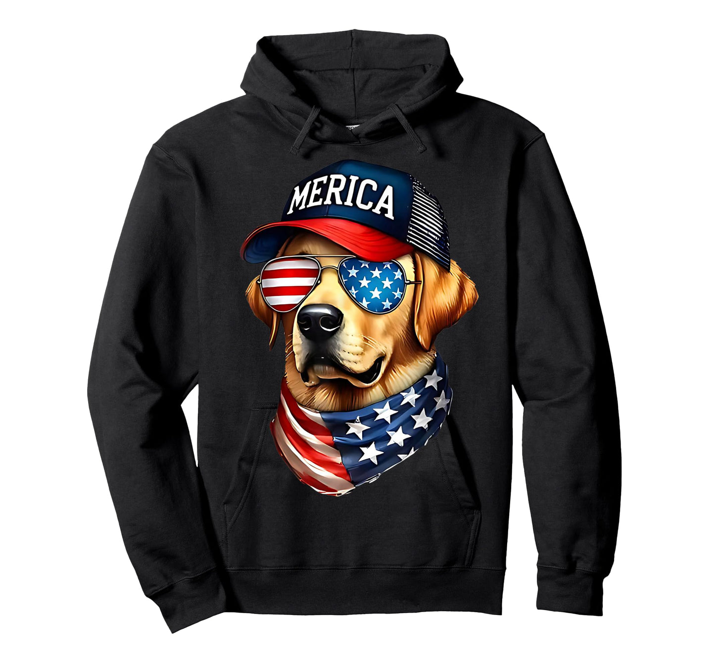 Yellow Labrador Retriever 4th of July Merica USA Flag Lab T-Shirt