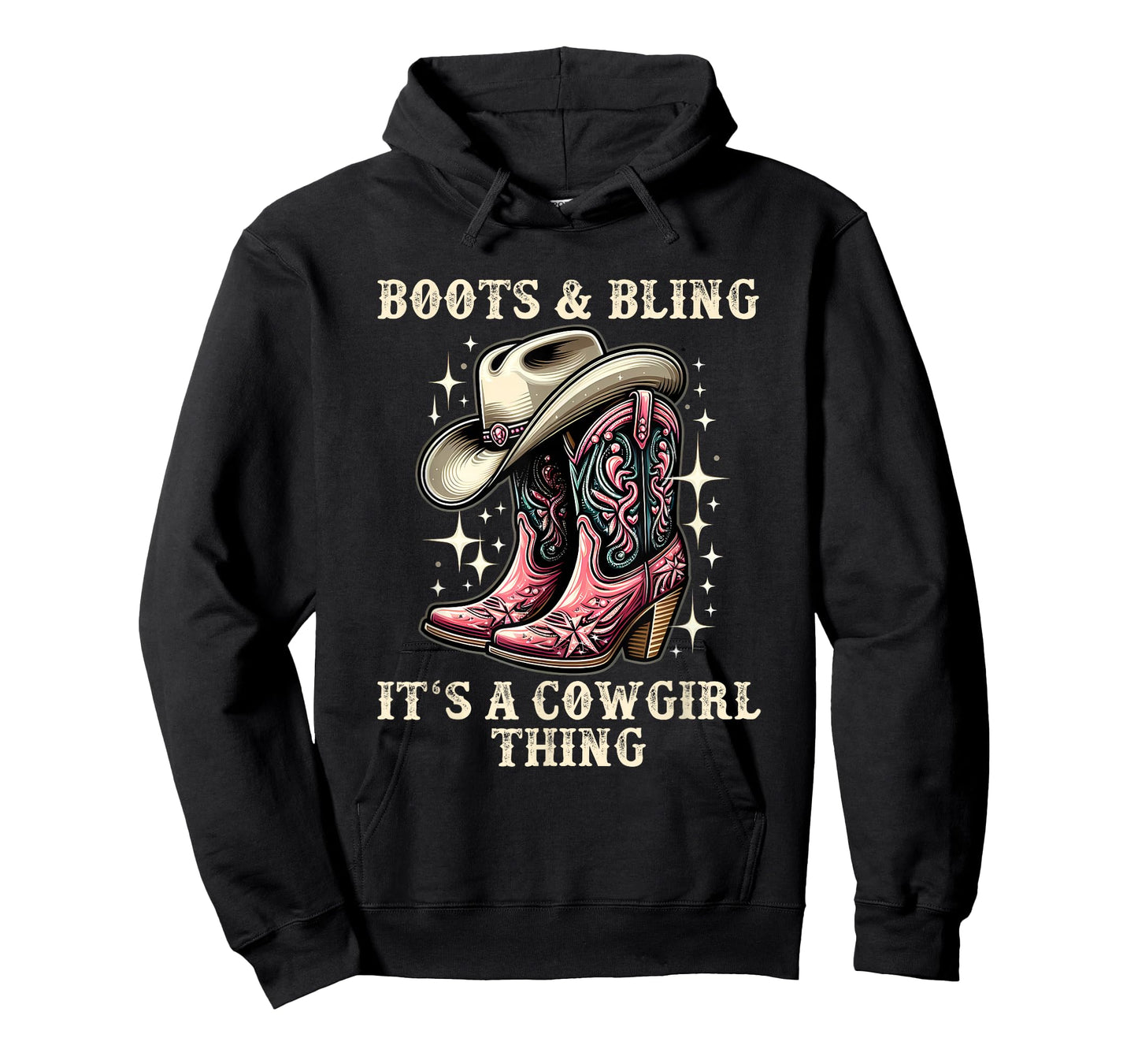 Boots And Bling Its A Cowgirl Thing Cowboy Hat Kids Cowgirls T-Shirt