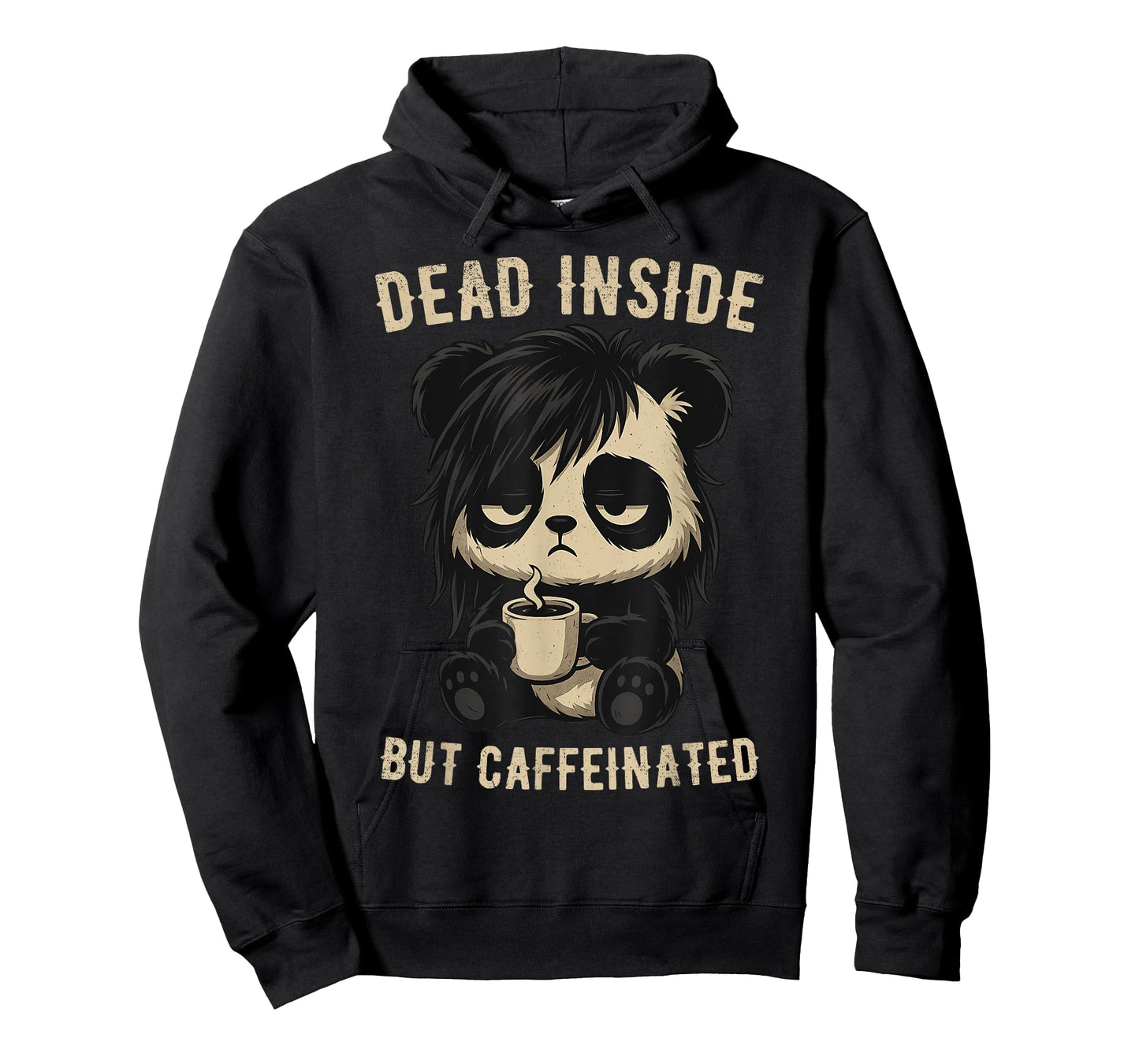 Dead Inside But Caffeinated Cute Emo Panda with Coffee T-Shirt